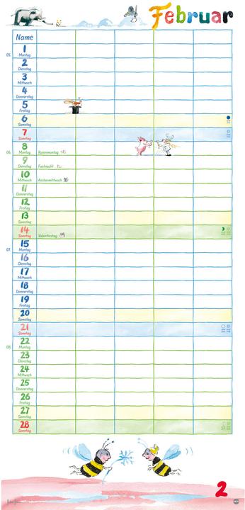 Image du produit Heye Familienplaner 21x45cm 5spaltig (21 x 45 cm)