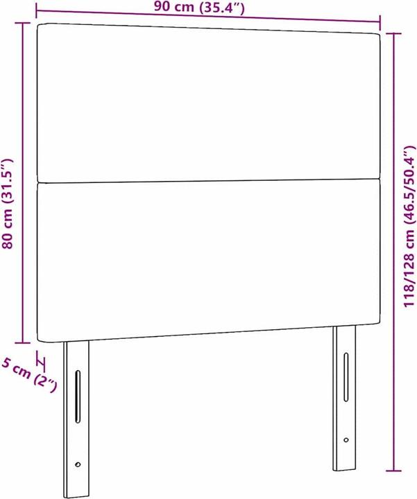 Actual product image vidaXL Modernes Kopfteil (5 x 5 x 128 cm)