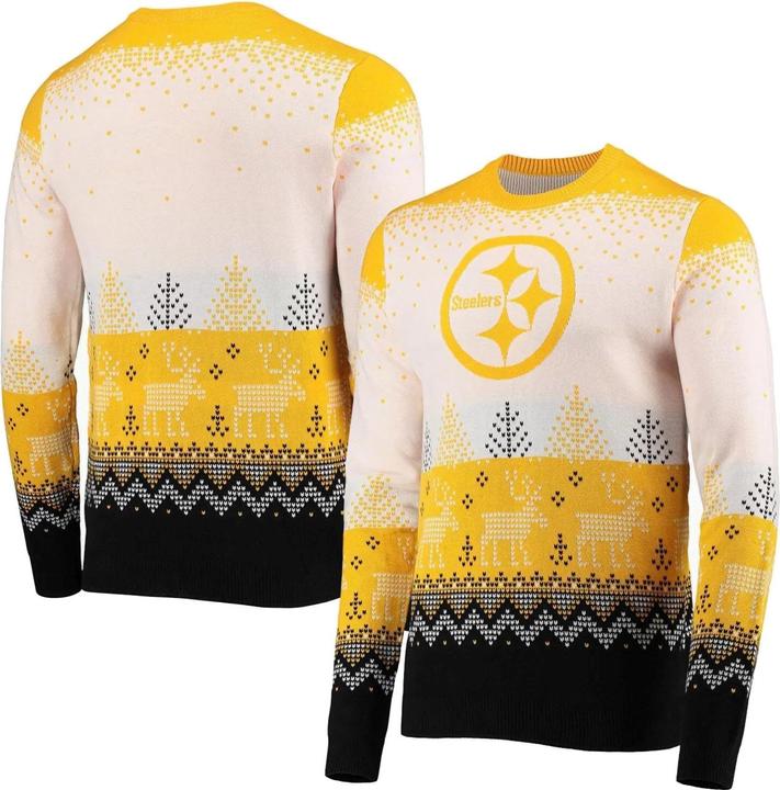 Actual product image Foco NFL Ugly Sweater XMAS Knit Sweater - Pittsburgh Steelers (XXL)