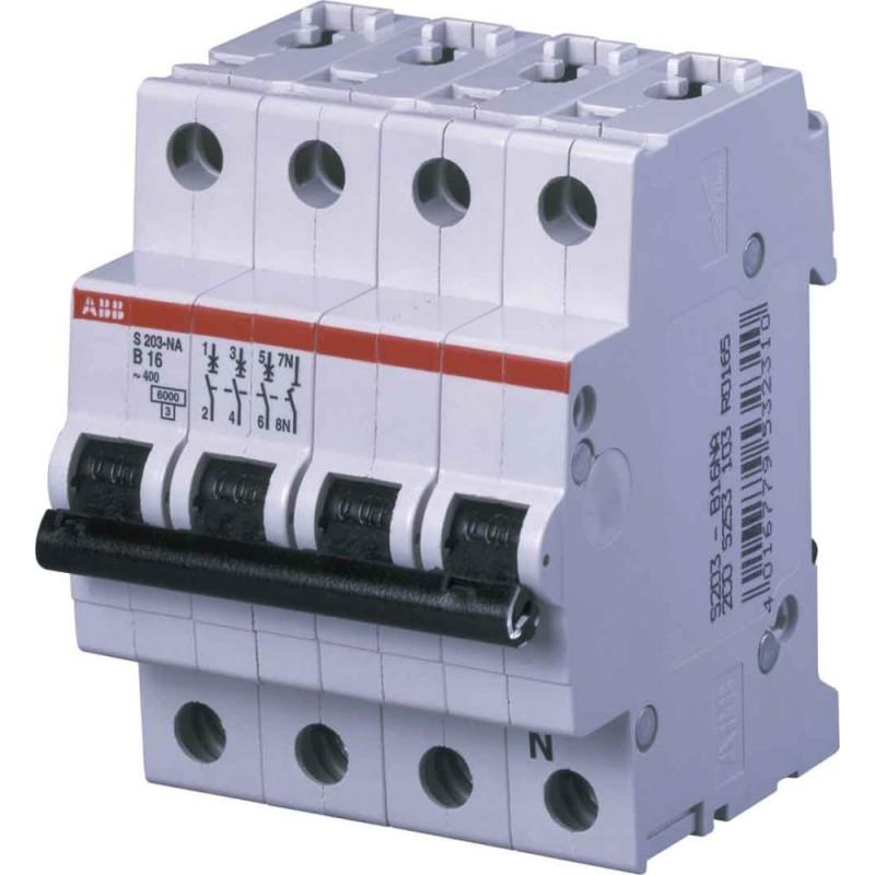 ABB, Schutzschalter, S203M-B20NA Sicherungsautomat B-Char.,10kA,20A,3P,+N A S203M-B20NA