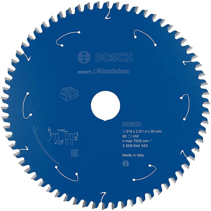Bosch Professional Zubehör Circular saw blade Expert for Aluminium for battery saws,216 x 2/1,4 x 30, 66 teeth