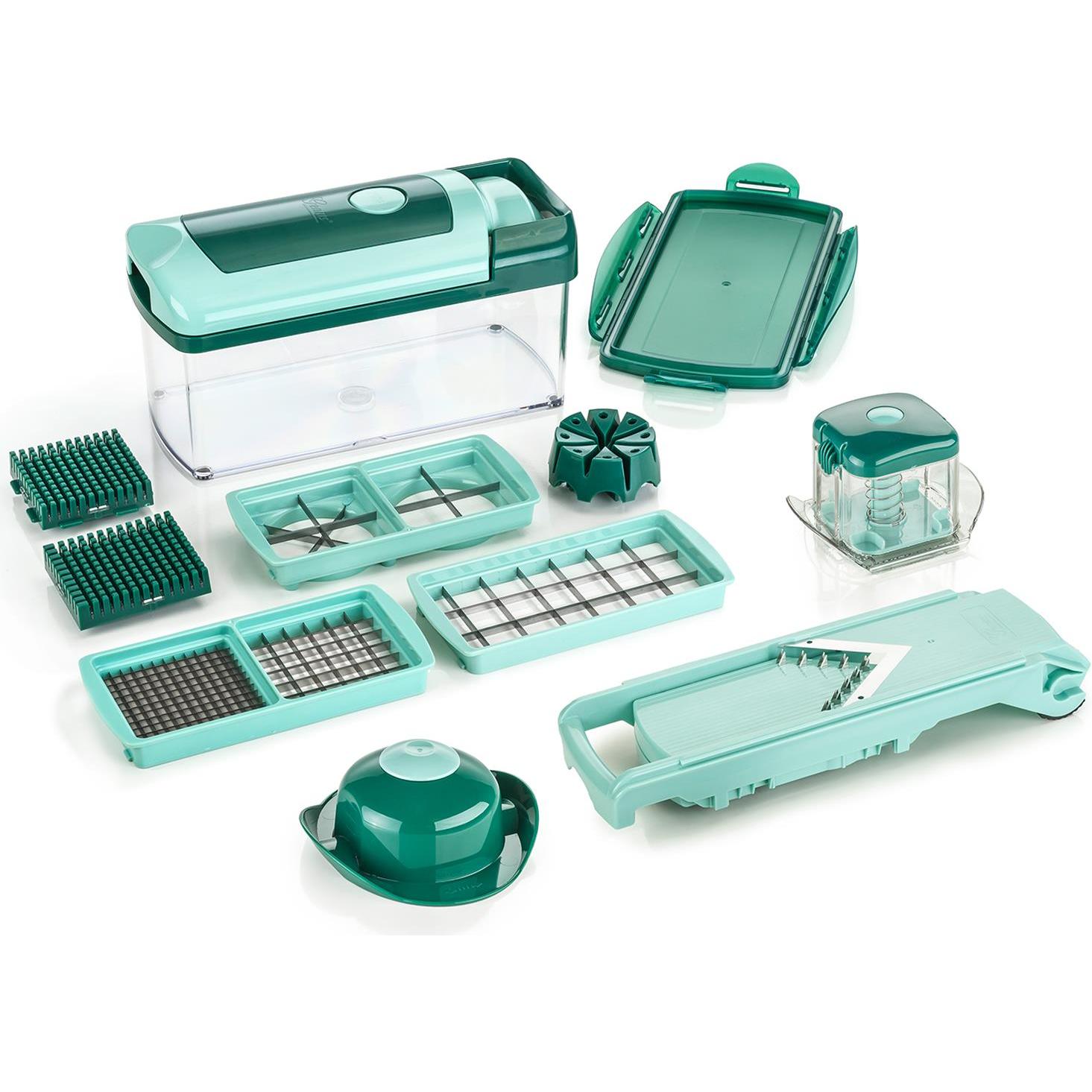 Genius Nicer Dicer Fusion & Slicer 13tlg., Küchenreibe, Blau