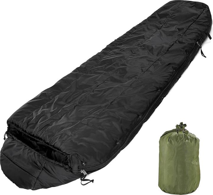 Actual product image U.S. Army Original US-Army Schlafsack Sleeping Bag Intermediate Cold, X-Long Length, black