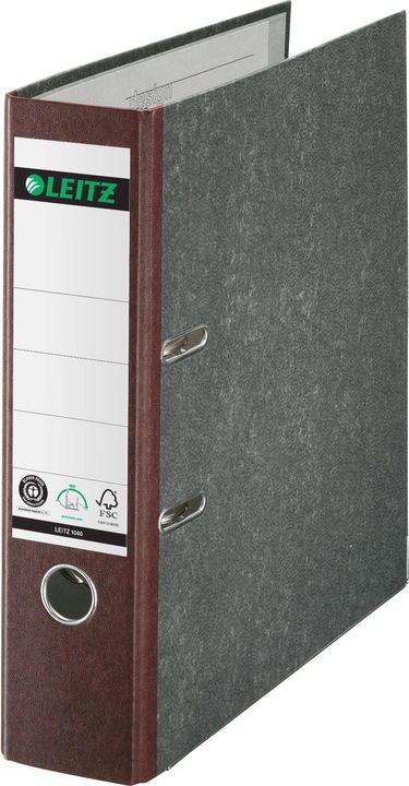 Actual product image Leitz Cloud marble folder, 180 degree, DIN A4, 80 mm, brown colored spine, cardboard cover, outside (A4, 80 mm, 1 x)