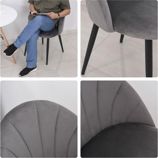 Immagine prodotto Swisshandel24 Esszimmerstühle 2er Set Küchenstuhl Wohnzimmerstuhl Polsterstuhl Bürostuhl mit Rückenlehne Skandi-De