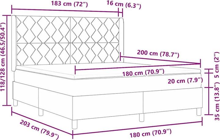 Immagine prodotto vidaXL Boxspringbett (180 x 200 cm)
