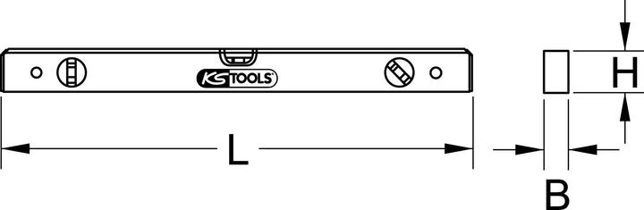 Actual product image KS Tools Aluminum profile spirit level (50 cm)