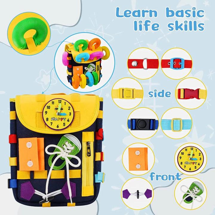Actual product image Activity Board Busy Board Bag mit Schnallen Learning Develop Fine Motor Skills und Basic Life Skills