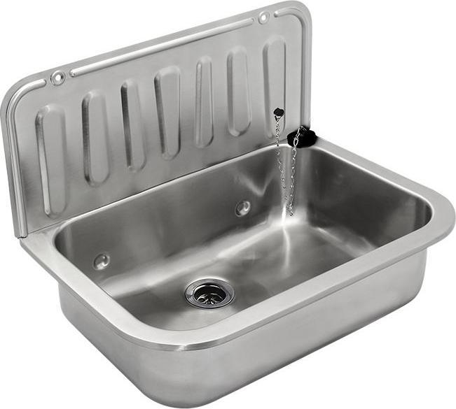 Produktbild Ausgussbecken Edelstahl, Rückwand und Becken