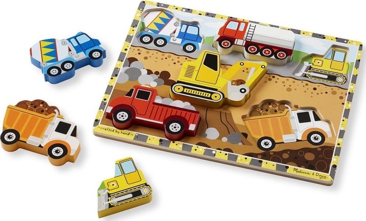 Actual product image Melissa & Doug Encastrement Vehicles Travaux (6 pieces)