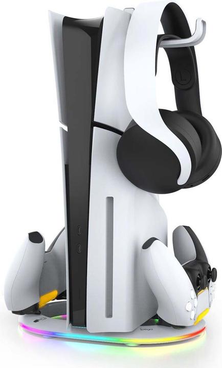 - iPega P5S045 Vertical Charging Stand with RGB for PS5/PS5 Slim White (PS5)