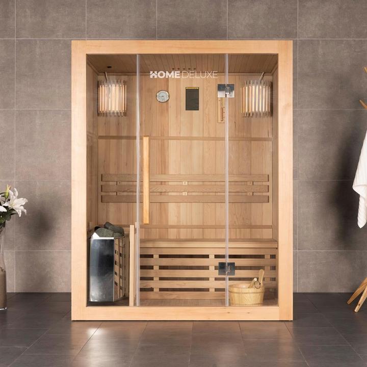 Immagine prodotto Home Deluxe Sauna interna CASHEIM L - 150 x 120 cm per 3 persone - Sauna tradizionale con riscaldamento da 4,5 (4,5 kW controllo interno)