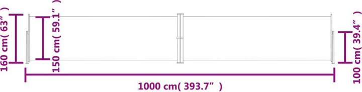 Actual product image vidaXL Seitenmarkise (10 m)