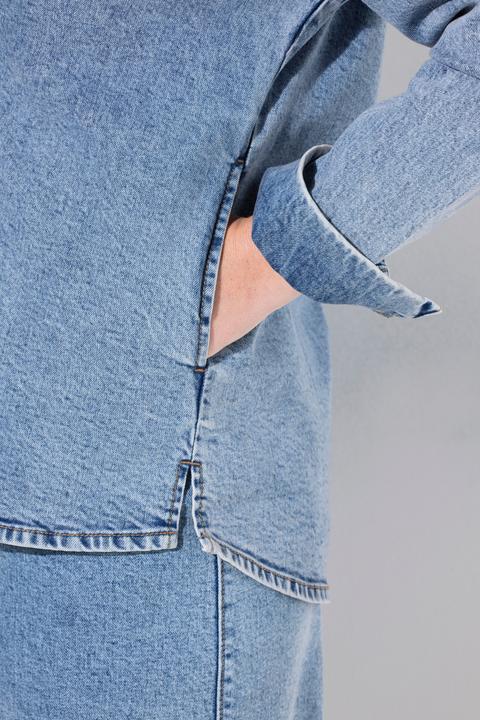 Image du produit Ulla Popken Surchemise en jean, col chemise, manches longues, coton biologique (50, 52)
