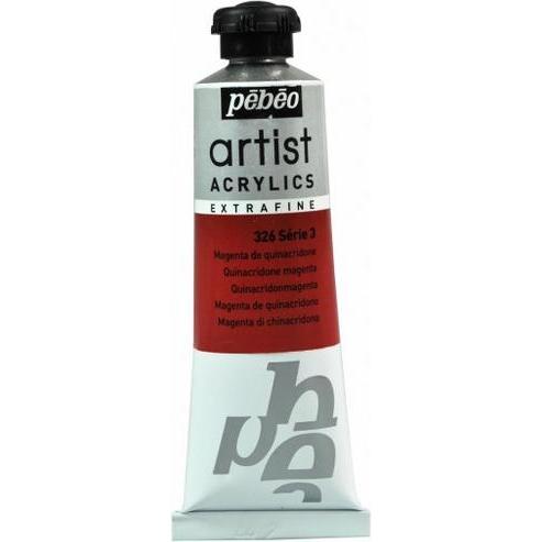 Pebeo, Künstlerfarbe + Bastelfarbe, Artist Acrylics Extrafein Acrylfarben (Quinacridonmagenta, 37 ml)