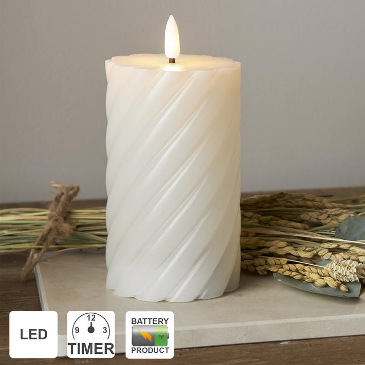 Produktbild Star Trading LED Kerzen mit Timerfunktion | Stumpenkerzen weiss | LED Kerze mit Timer | LED Stumpenke (2x)