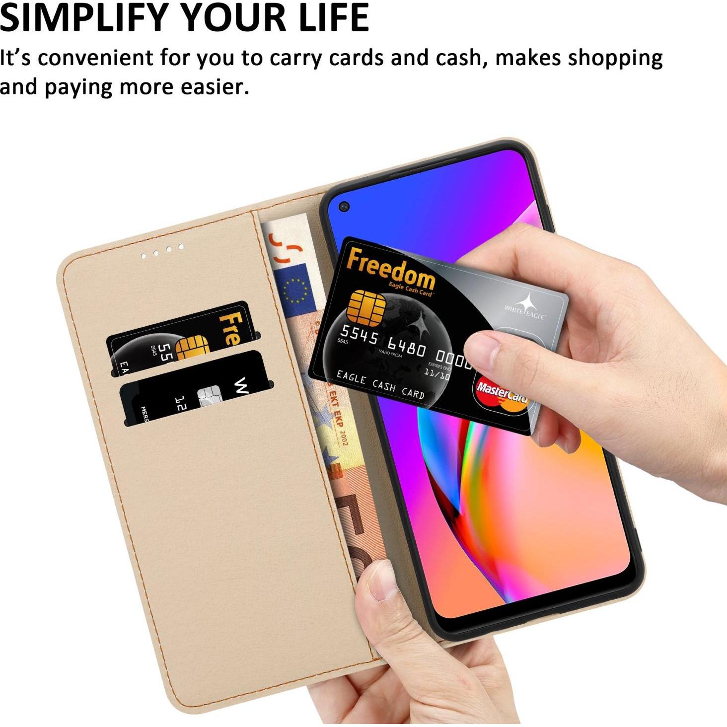 Thumbnail - Cadorabo Book Hülle mit Print für Oppo A94 5G (Oppo A94 5G), Smartphone Hülle, Blau