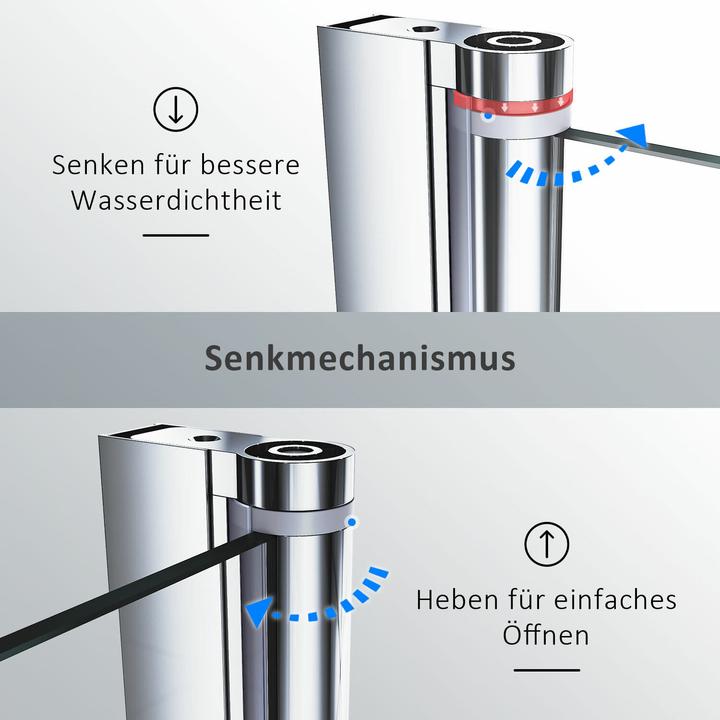 Image du produit SONNI Cabine de douche accès d'angle porte battante sans cadre 195cm 80x80cm (195 cm, 120 cm, 195 cm)