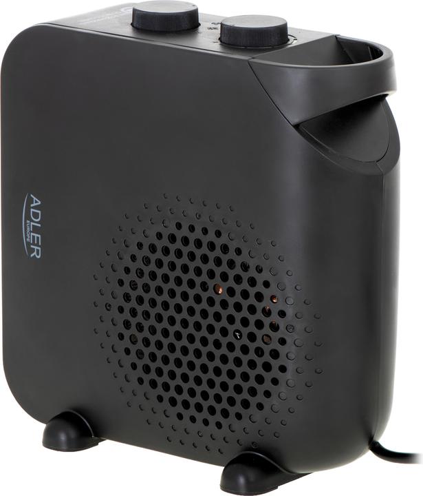 Actual product image Adler Heater AD 7725b Fan heater, 2000 W, Number of power levels 2, Juodas (2000 W)