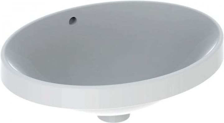 Actual product image Geberit VariForm oval built-in washbasin, 500x400mm, without tap hole, with overflow (410 mm, 500 mm)