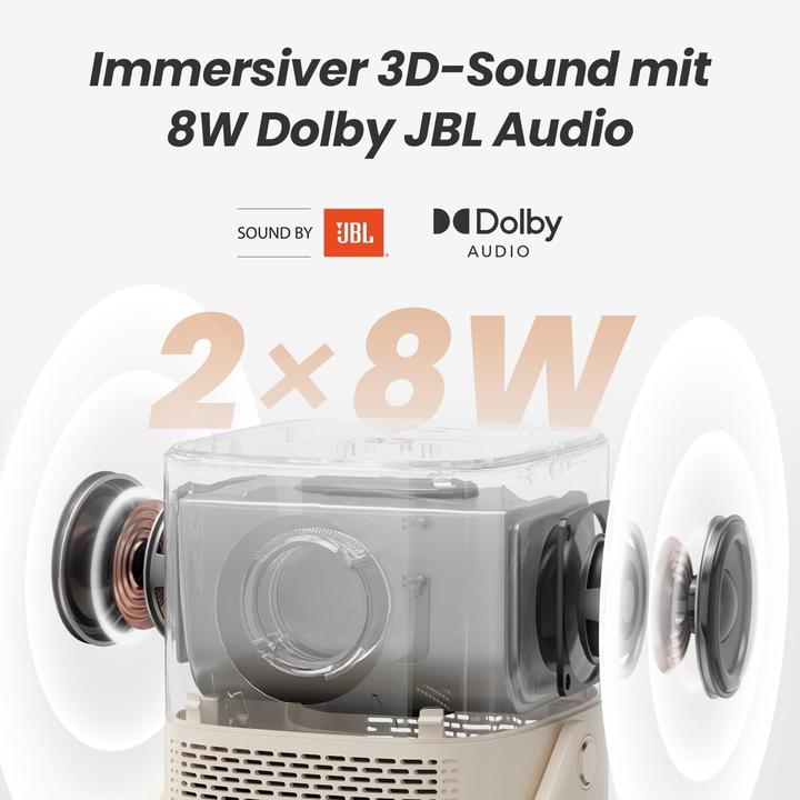 Actual product image Yaber Tragbarer Projektor mit JBL-Sound und Autofokus (Full HD, 1.25:1)