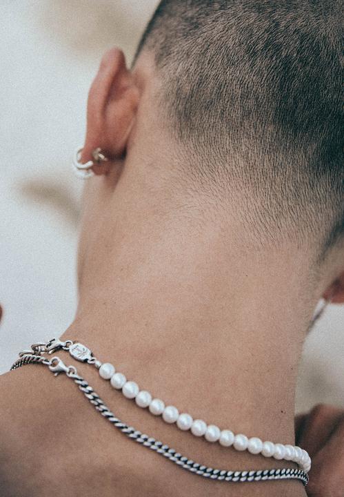 Actual product image Haze & Glory Halskette Muschelperle Organic Beads 925 Silber (Stainless steel, 925 sterling silver, Shell beads, No stone)