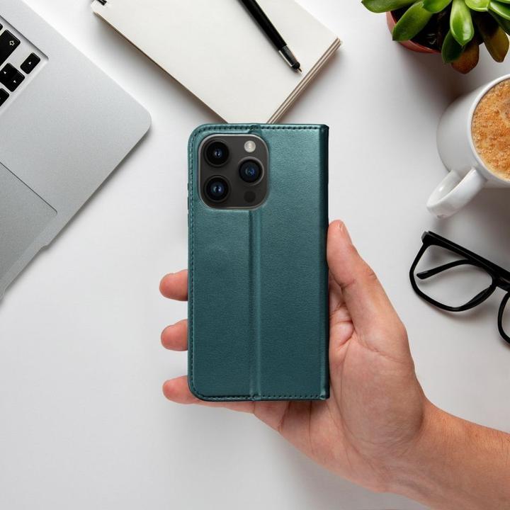 Produktbild OEM Book case SMART MAGNETO Book case for IPHONE 16 Pro Max dark green (Apple iPhone 16 Pro Max)