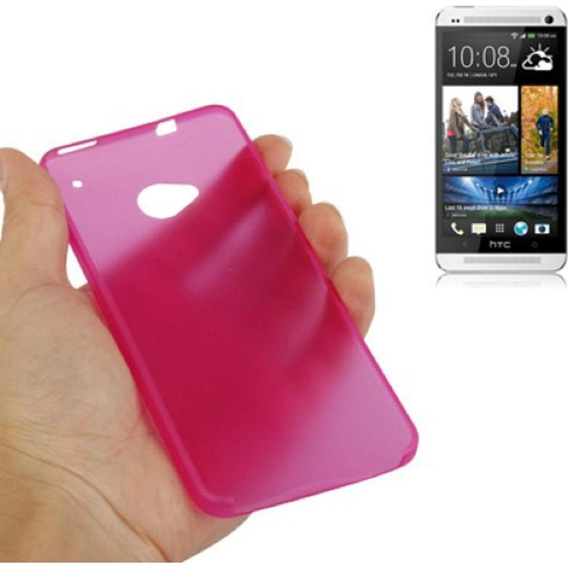 König Design Schutzhülle Case Ultra Dünn 0,3mm für Handy HTC One M7 Pink Transparent (HTC One M7), Smartphone Hülle, Ros...