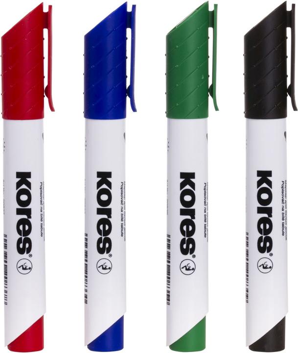Productafbeelding Kores Whiteboard marker, wigvormige punt (4x)