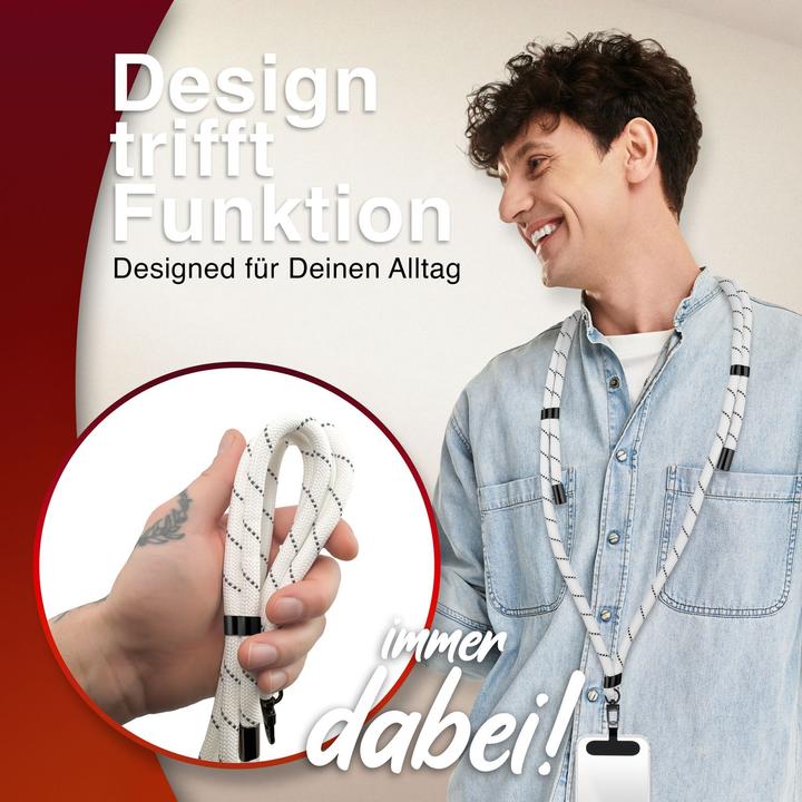 Image du produit Nalia HoldMe Lanyard Handykette - Universal Trageband für Smartphones - Verstellbar, Soft & Elastisch