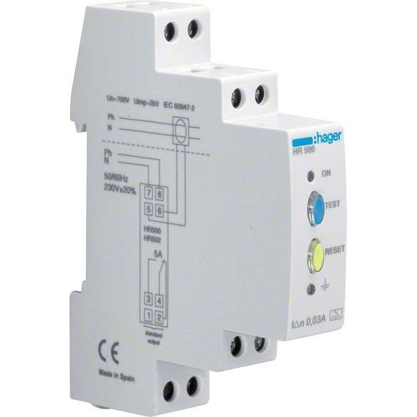 Hager HAG HR500 Fi-Relais 30mA o.zeitverzÃ¶gert, Elektronikzubehör + Gehäuse