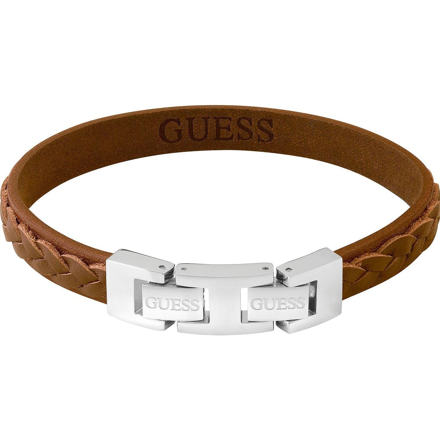 Guess, Armschmuck, Schmuck Herrenarmband JUMB02143JWSTCGT, (21 cm, Edelstahl, Leder)