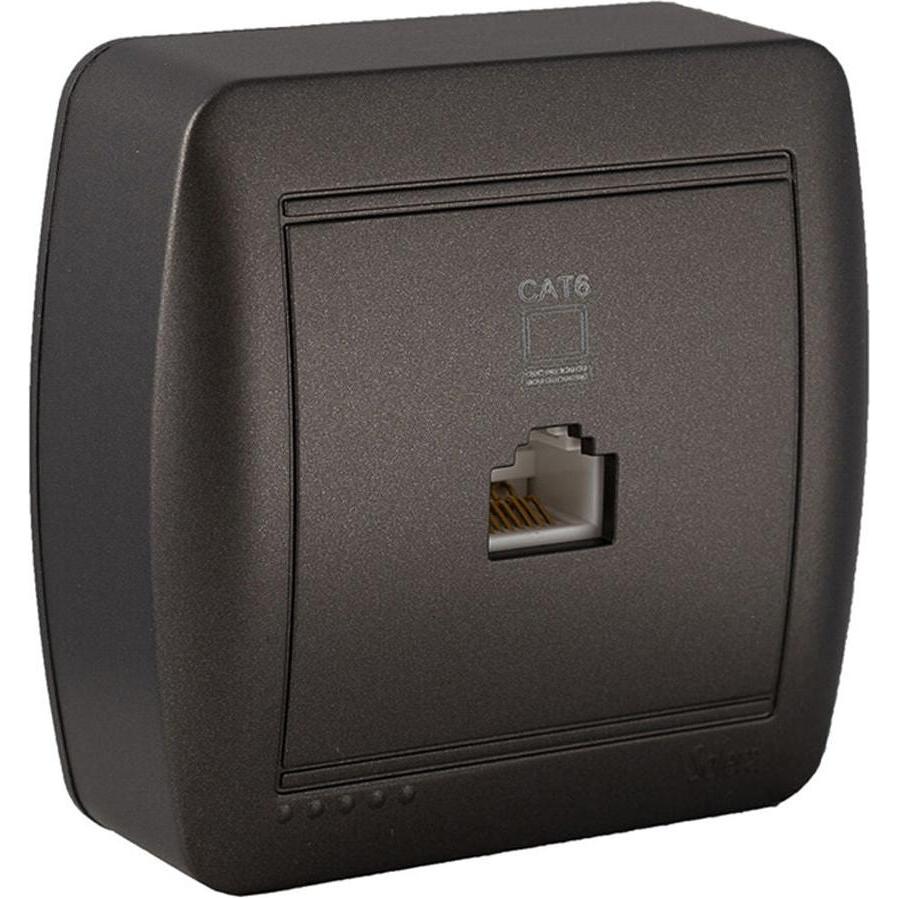 Solera, Presa di corrente, Telefon- Und Adsl-Steckdose Mural Graphit Rj45