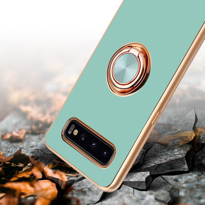 Produktbild Cadorabo Hülle für Samsung Galaxy S10 PLUS im TPU mit Kameraschutz und Ring LM089 Style (Samsung Galaxy S10+)