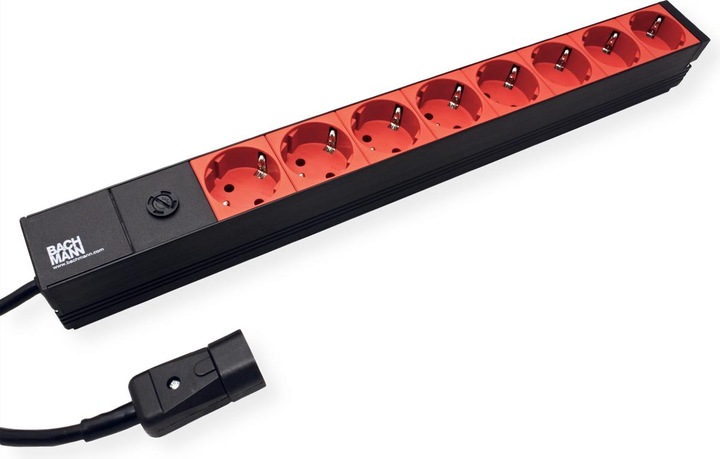 Productafbeelding Bachmann 19" 8-voudige contactdoosstrook Fijne draadzekering