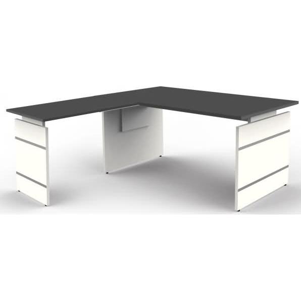 Kerkmann, Schreibtisch, Schreibtisch Form4 160 Wangen-Gestell 160x80x68-76cm / Anbau 100x60cm anthrazit
