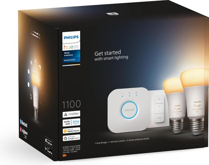 Produktbild Philips Hue Ambience Starter-Kit (E27, 11 W, 1100 lm, 2 x, F)