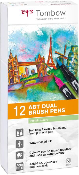 Actual product image Tombow ABT Dual Brush Pen (Pastel combination, 12 x)
