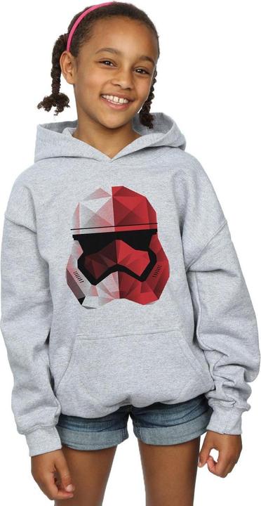 Actual product image Star Wars Girls The Last Jedi Stormtrooper Red Cubist Helmet Hoodie (128)