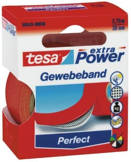 Actual product image tesa EXTRA POWER PERFECT fabric tape, fabric-reinforced duct tape (38 mm)