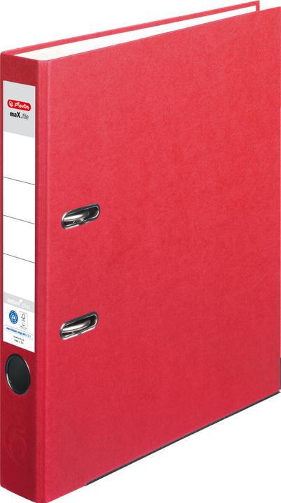 Actual product image Herlitz Folder maX.file nature plus, spine width: 50 mm, red DIN A4, special paper cover, edge protection (A4, 50 mm, 1 Piece)