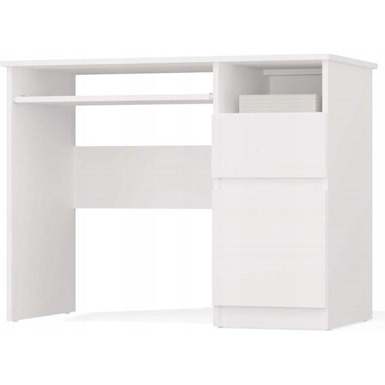 Topeshop, Scrivania, Biurko PORTO PRAWE BIAŁY (98.50 x 51 x 75.50 cm)