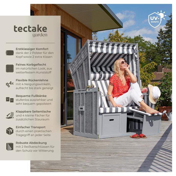 Produktbild tectake Strandkorb inkl. Schutzhülle