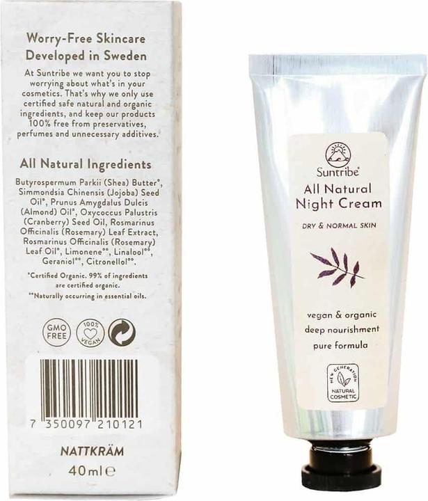 Actual product image Suntribe Bio-Nachtcreme Cranberry & Rosmarin (40 ml, Night cream, SPF 20)