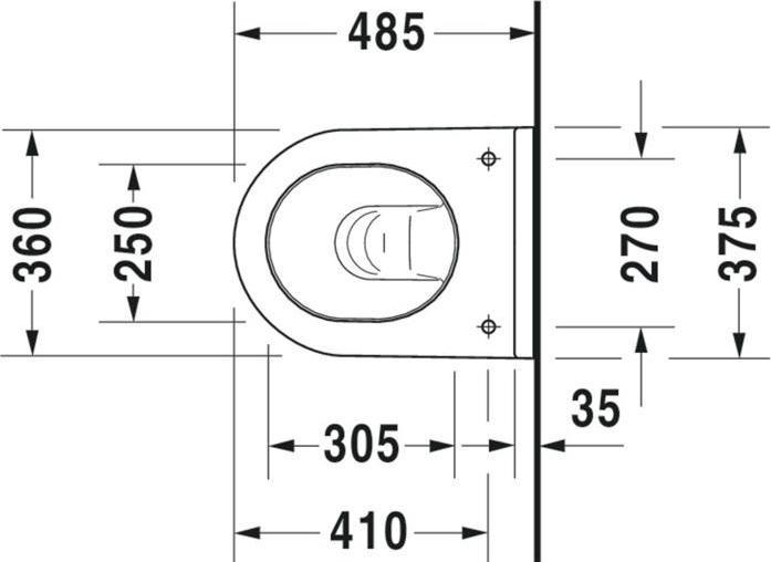 Produktbild Duravit Tiefspl-WC Starck 3 compact verkrzt 48,5 cm wei wandhngend 2227090000