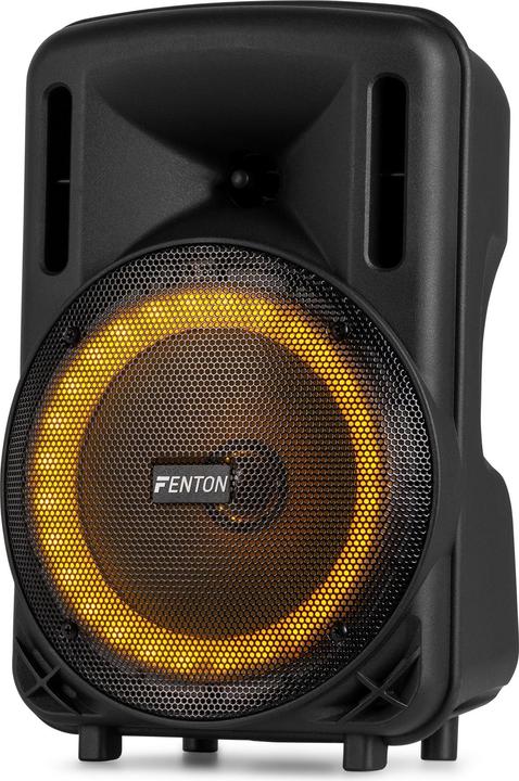 Actual product image Fenton Speaker Bluetooth - FT08LED MK2 karaoke box met LEDâ€™s, accu en microfoon - Voor (Active)