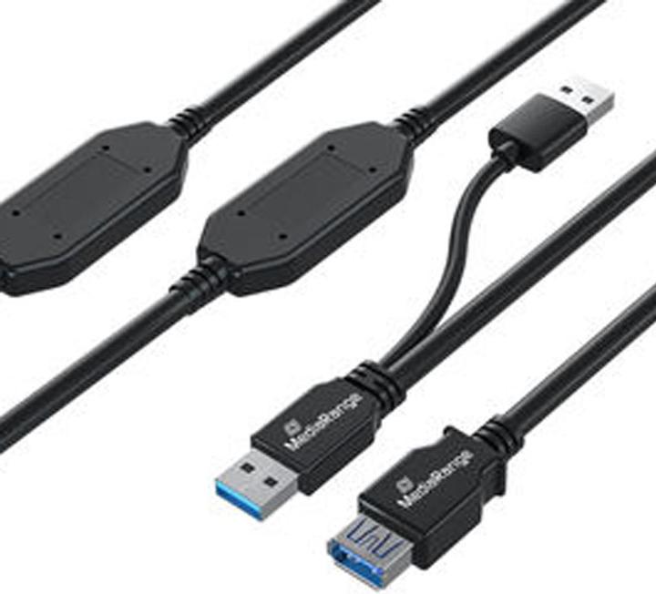 Actual product image MediaRange Active USB extension cable, USB 3.0, 15m, black (15 m, USB 3.0, USB 3.2 Gen 1)