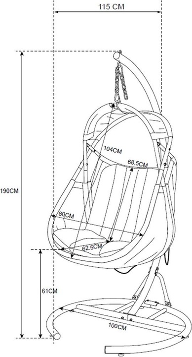 Actual product image Mirpol Hängender Gartenstuhl FORLI