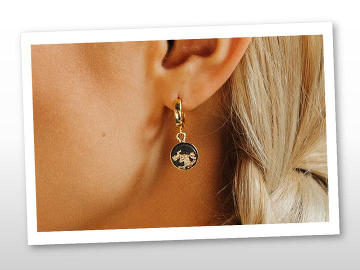 Produktbild C. Jungle Ohrringe Creolen Ava3 Handgemacht Sterling Silber mit 14 Karat Gold plattiert Ultra hochfe (Silber, Ultrahochfester-Beton, 14 Karat Gold plattiert)