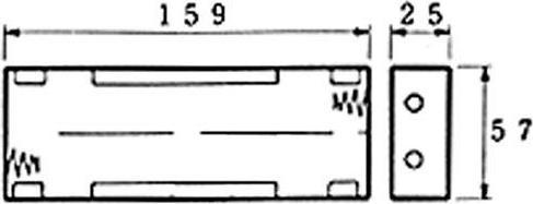 Productafbeelding Velleman BH261D Batterijhouder 6x Baby (C) Soldeerverbinding (L x B x H) 159 x 57 x 2